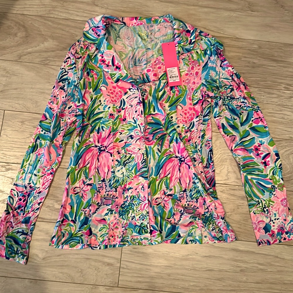 NWT Lilly Pulitzer PJ Button-Up Top in Lillys Favorite Things Size Small